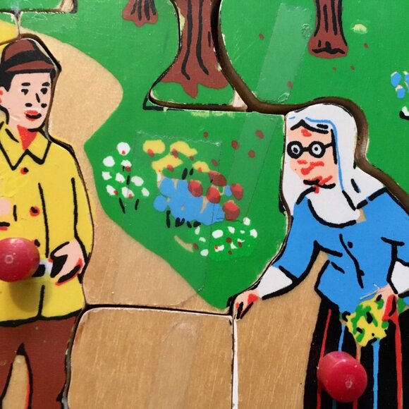 VINTAGE "Simplex" Wooden Red Riding Hood Fairy Tale Puzzle. - Picture 7 of 8